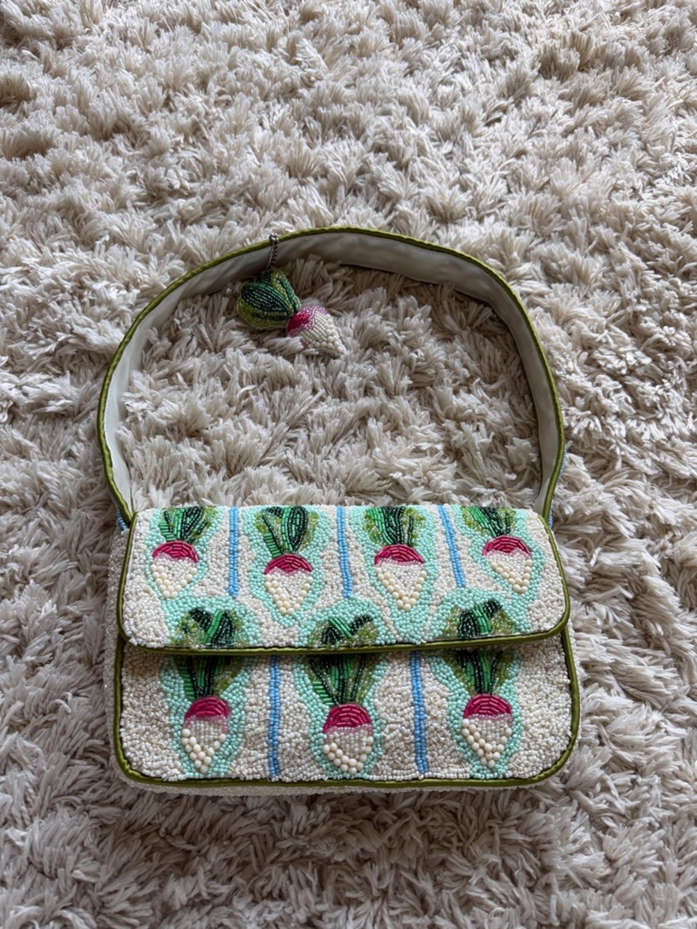 Viral Beaded Radish Pattern Shoulder Bag